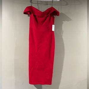 Red midi dress